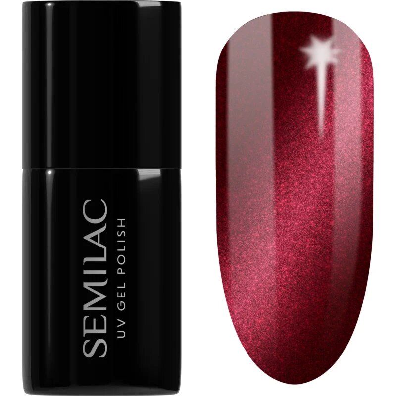Semilac UV Hybrid Silk Effect gél körömlakk UV / LED-es lámpákhoz árnyalat 467 Red Candle Flash 7 ml