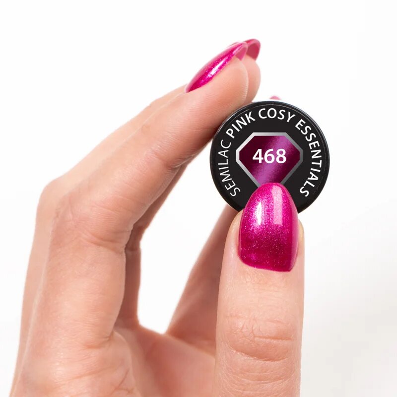 Semilac UV Hybrid Silk Effect gél körömlakk UV / LED-es lámpákhoz árnyalat 468 Pink Cosy Essential 7 ml