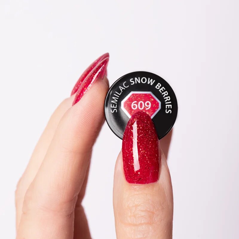Semilac UV Hybrid Winter Collection gél körömlakk UV / LED-es lámpákhoz árnyalat 609 Snow Berries 7 ml
