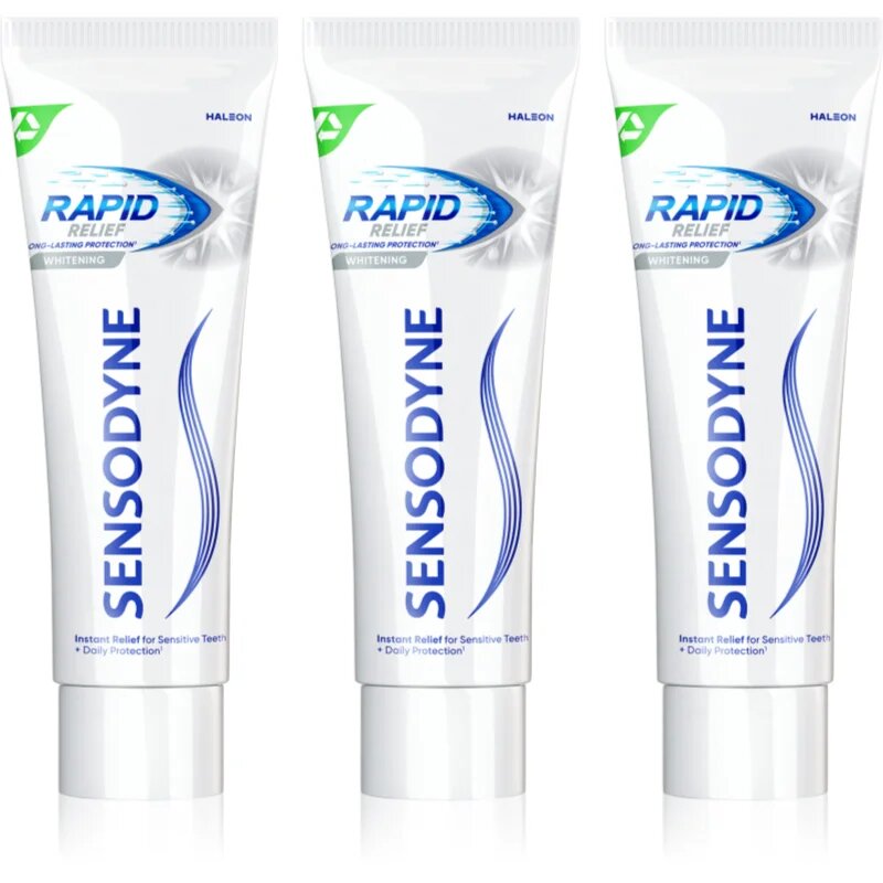 Sensodyne Rapid Whitening fehérítő fogkrém érzékeny fogakra 3x75 ml