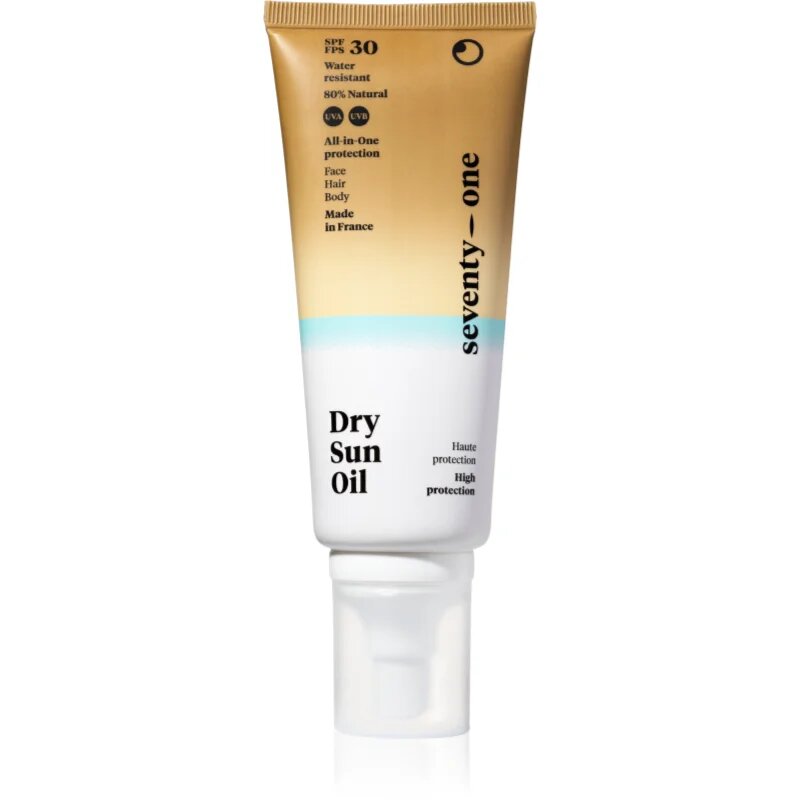 SeventyOne Dry Sun Oil SPF30 védő és száraz napozó olaj arcra testre és hajra SPF 30 100 ml