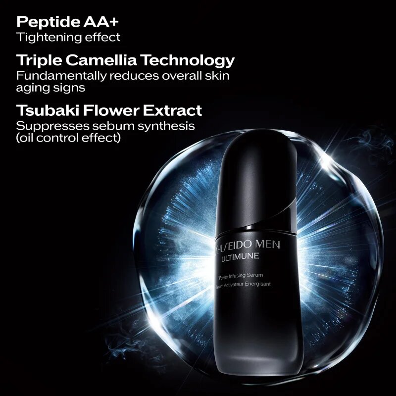 Shiseido Men Ultimune Power Infusing Serum koncentrált szérum a bőr öregedésének jelei ellen uraknak 50 ml