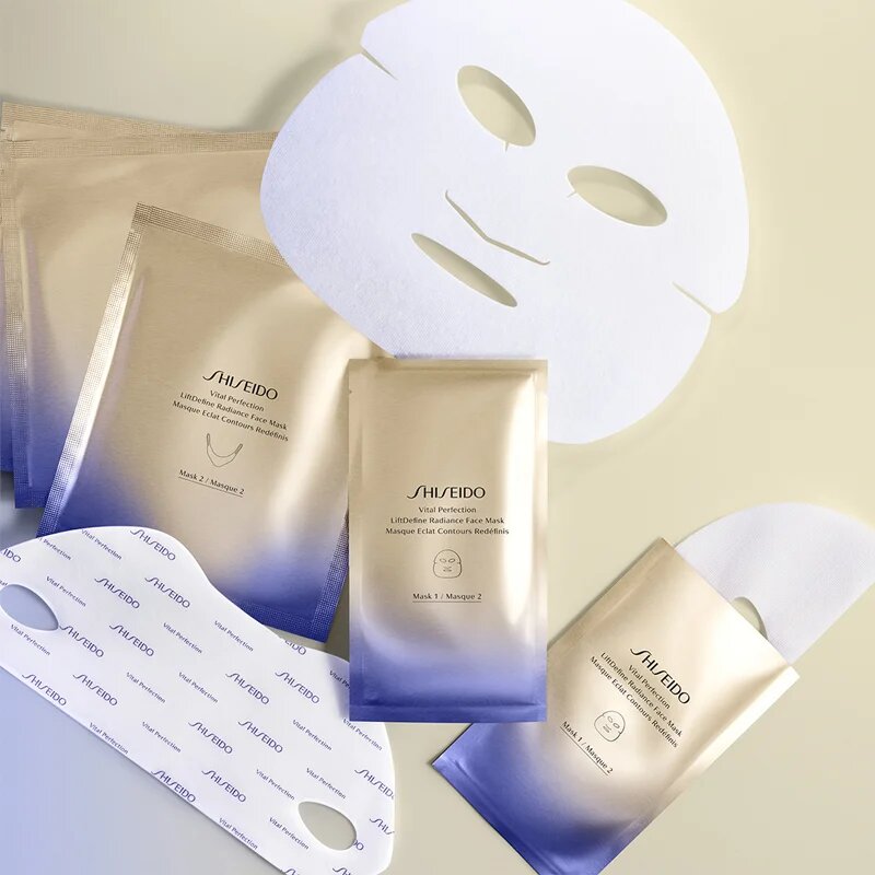 Shiseido Vital Perfection Liftdefine Radiance Face Mask luxus feszesítő maszk arcra hölgyeknek 6x2 db
