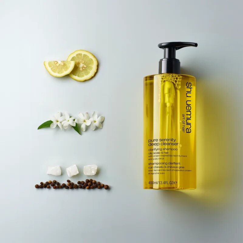 Shu Uemura Deep Cleanser Pure Serenity mélyen tisztító sampon zsíros hajra és fejbőrre 400 ml