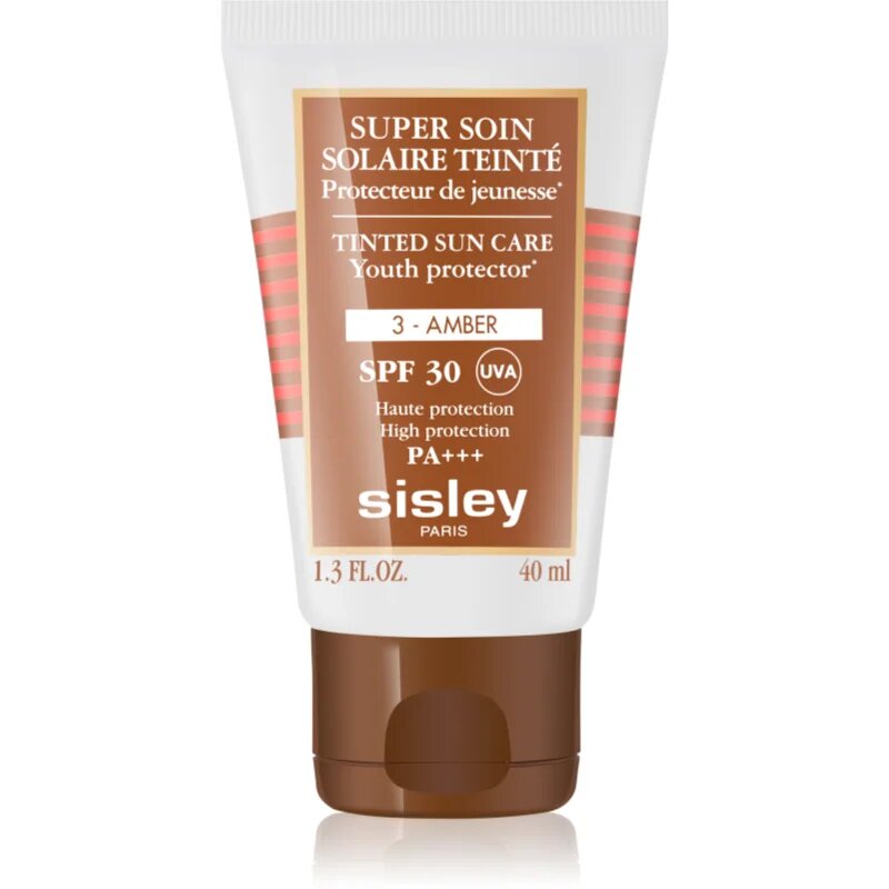 Sisley Super Soin Solaire Teinté védő tonizáló krém arcra SPF 30 árnyalat 3 Amber 40 ml