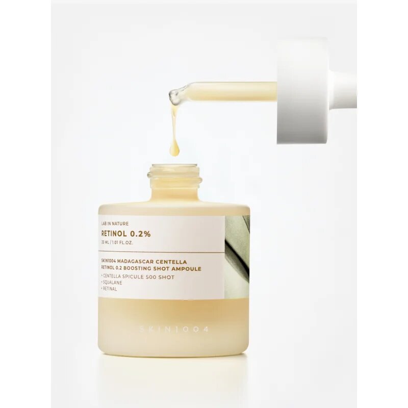 SKIN1004 Lab In Nature Retinol 0.2% Boosting Shot Ampoule regeneráló ránctalanító szérum a bőr rugalmasságának növelésére 30 ml