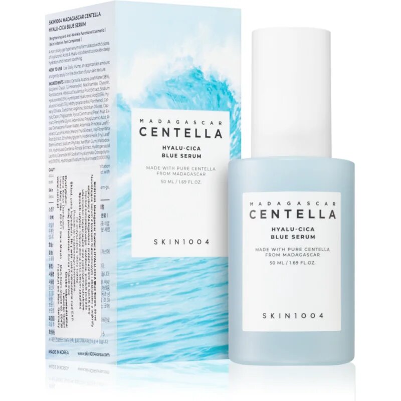 SKIN1004 Madagascar Centella Hyalu-Cica Blue Serum Intenzíven hidratáló szérum az érzékeny bőr megnyugtatásához és erősítéséhez 50 ml