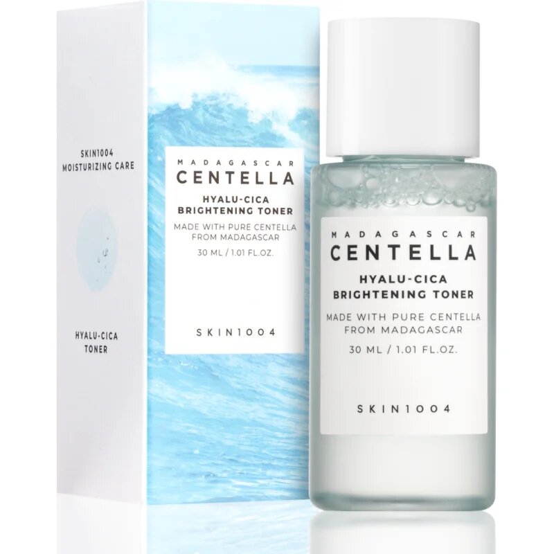 SKIN1004 Madagascar Centella Hyalu-Cica Brightening Toner gyengéd bőrhámlasztó tonik élénk és hidratált bőr 30 ml