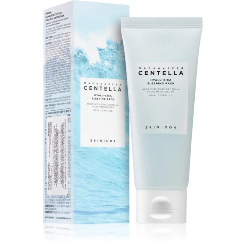 SKIN1004 Madagascar Centella Hyalu-Cica Sleeping Pack tökéletesítő és hidratáló éjszakai arcmaszk a bőr feszességéért 100 ml