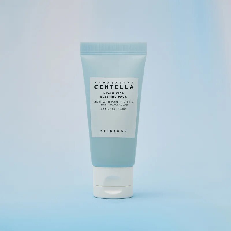 SKIN1004 Madagascar Centella Hyalu-Cica Sleeping Pack tökéletesítő és hidratáló éjszakai arcmaszk a bőr feszességéért 30 ml