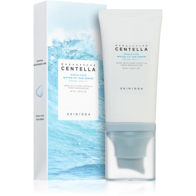SKIN1004 Madagascar Centella Hyalu-Cica Water-Fit Sun Serum védő szérum hidratáló hatással SPF 50+ 50 ml
