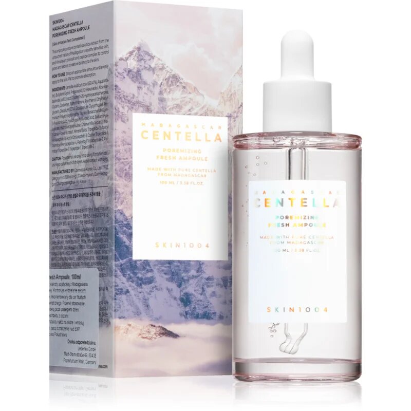 SKIN1004 Madagascar Centella Poremizing Fresh Ampoule detoxikáló arcszérum a bőr kisimításáért és a pórusok minimalizásáért 100 ml
