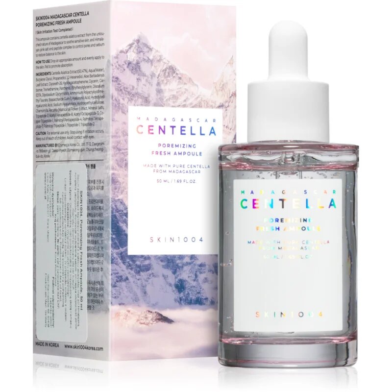 SKIN1004 Madagascar Centella Poremizing Fresh Ampoule detoxikáló arcszérum a bőr kisimításáért és a pórusok minimalizásáért 50 ml