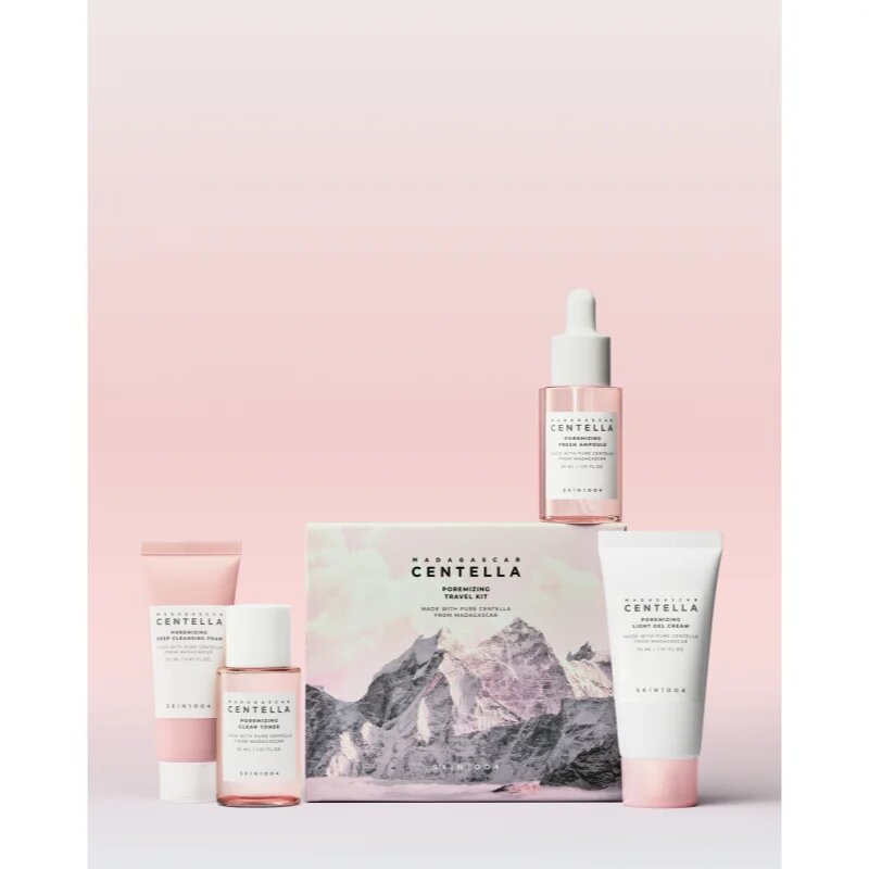 SKIN1004 Madagascar Centella Poremizing Travel Kit utazási készlet a bőr kisimításáért és a pórusok minimalizásáért