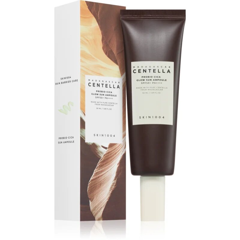 SKIN1004 Madagascar Centella Probio-Cica Glow Sun Ampoule védő szérum a bőrréteg megújítására SPF 50+ 50 ml