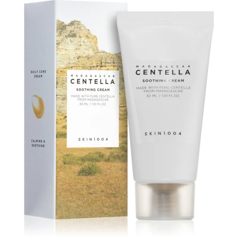 SKIN1004 Madagascar Centella Soothing Cream gazdag tápláló és nyugtató krém az arcbőr regenerálására és megújítására 30 ml