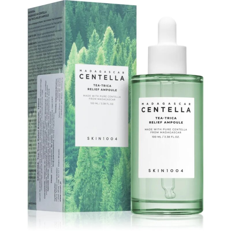 SKIN1004 Madagascar Centella Tea-Trica Relief Ampoule nyugtató arcszérum problémás és pattanásos bőrre 100 ml