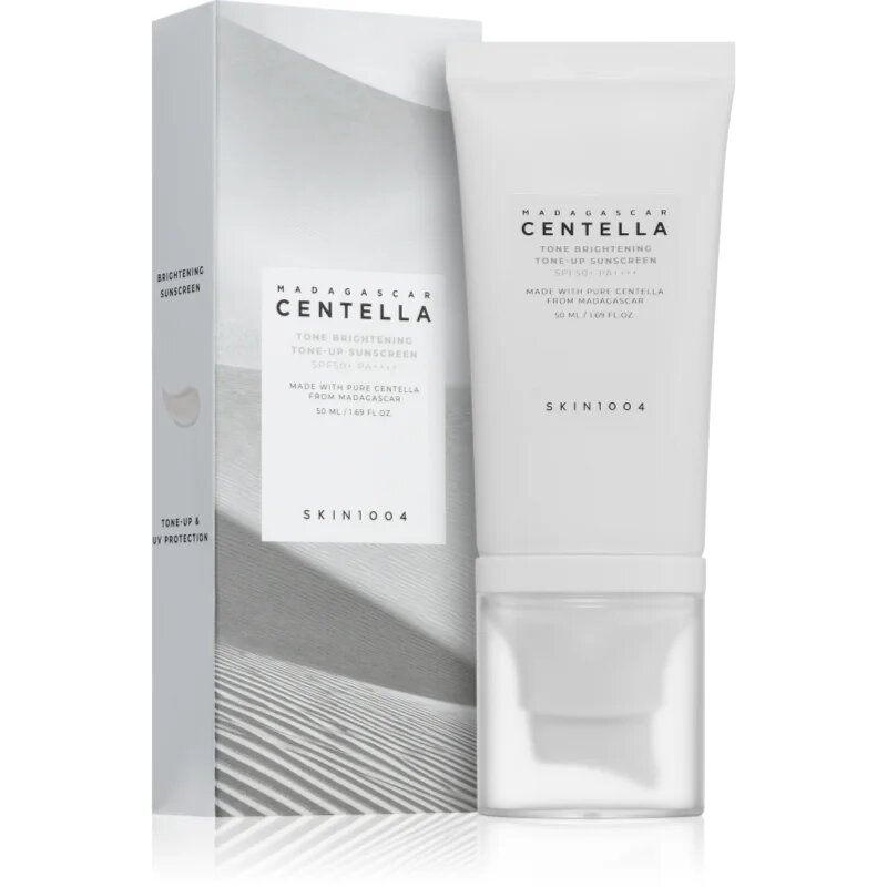 SKIN1004 Madagascar Centella Tone Brightening Tone-Up Sunscreen védő és tonizáló folyadék arcra az élénk bőrért SPF 50+ 50 ml