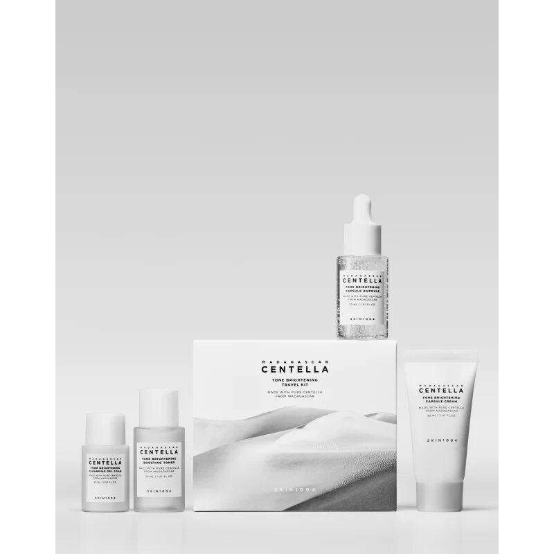 SKIN1004 Madagascar Centella Tone Brightening Travel Kit utazási készlet az élénk bőrért
