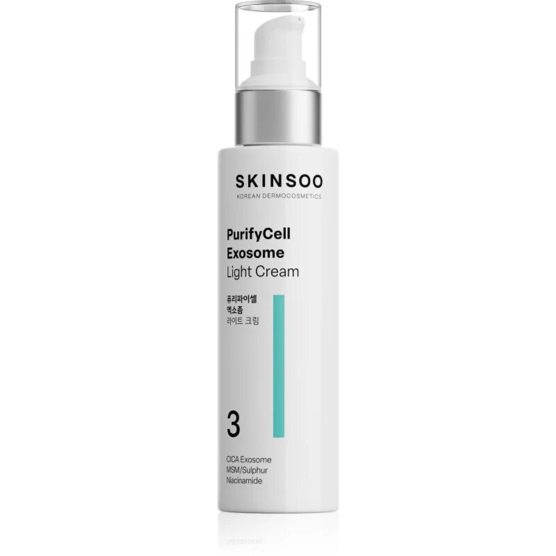 SKINSOO PurifyCell Exosome Light Cream könnyű hidratáló krém mattító hatással 120 ml