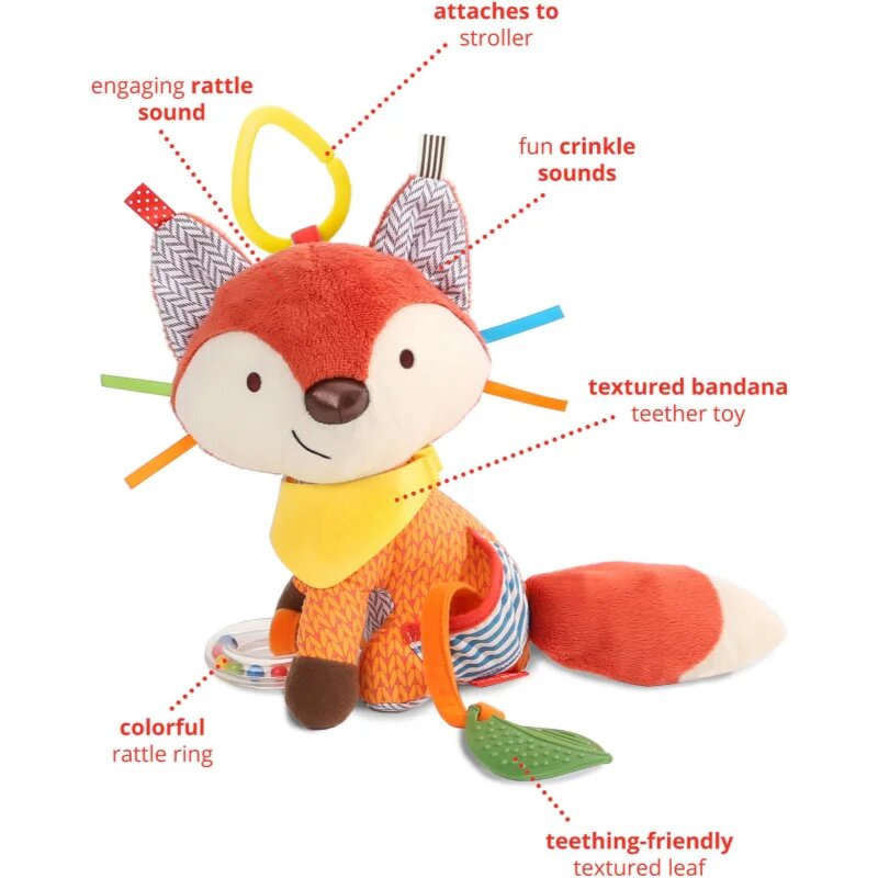 Skip Hop Bandana Buddies Fox interaktív játék rágókával gyermekeknek születéstől kezdődően 0m+ 1 db