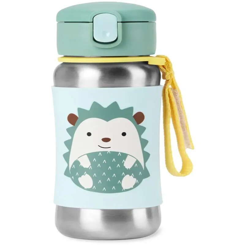 Skip Hop Spark Style Straw Bottle rozsdamentes kulacs szívószállal Hedgehog 12 m+ 1 db