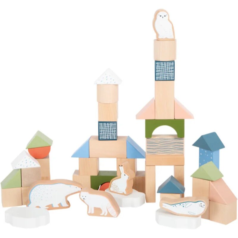 Small foot Wooden Building Blocks Dino fakocka fából készült 12 m+ 20 db