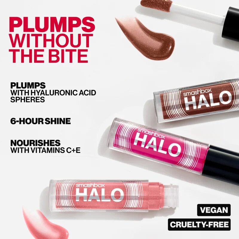 Smashbox Halo Plump + Glow Lip Gloss hidratáló ajakfény a telt ajkakért árnyalat Aura 4.6 ml