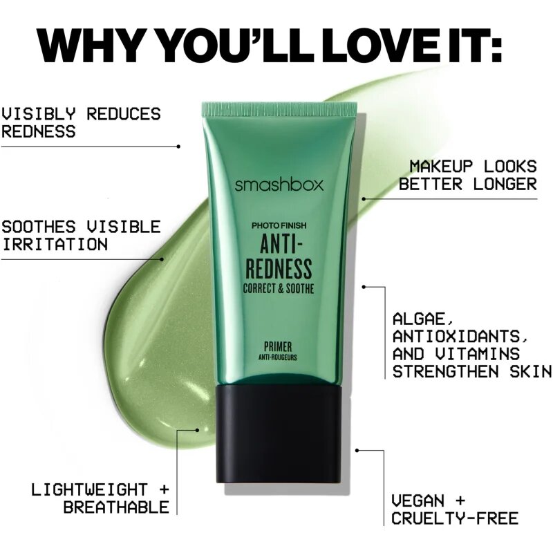 Smashbox Photo Finish Anti-Redness Primer Egységesítő sminkalap bőrpír ellen 10 ml