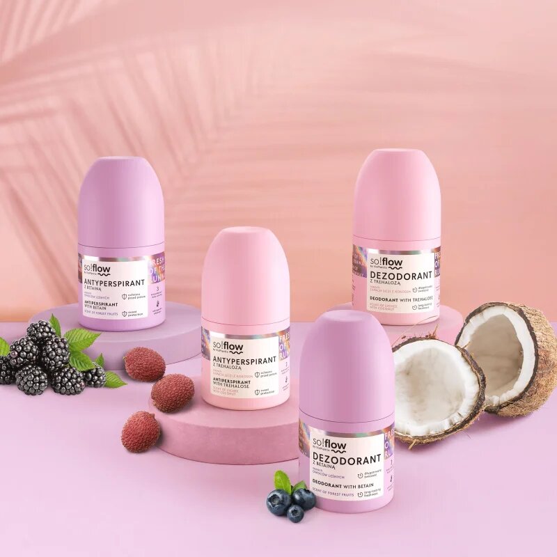 so!flow Antiperspirant golyós dezodor roll-on hölgyeknek Scent of Lychee with Coconut 50 ml
