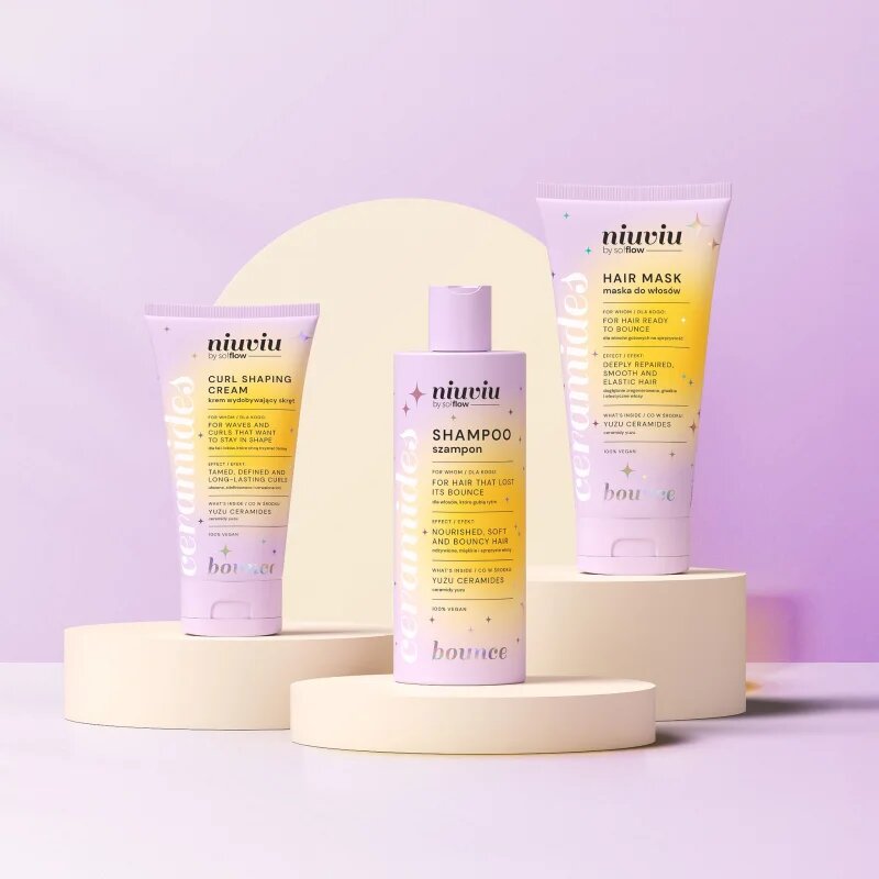 so!flow BOUNCE Hair Shampoo With Ceramides tisztító sampon göndör hajra 300 ml