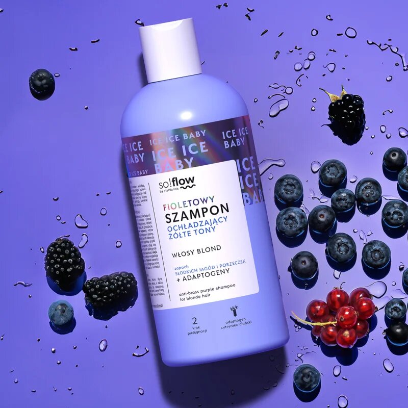 so!flow Cooling Shampoo Blonde Hair lila sampon semlegesíti a sárgás tónusokat 300 ml