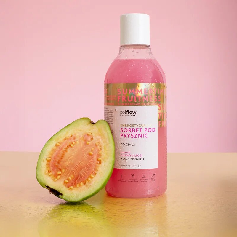 so!flow Energizing Shower Sorbet hidratáló test sorbet zuhanyba Guava Lychee 400 ml