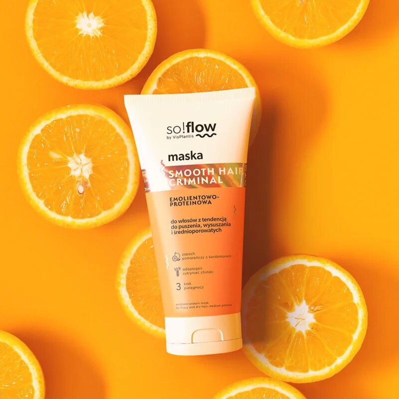 so!flow Frizzy and Dry Hair Protein-Emollient Mask kisimító maszk töredezés ellen 200 ml