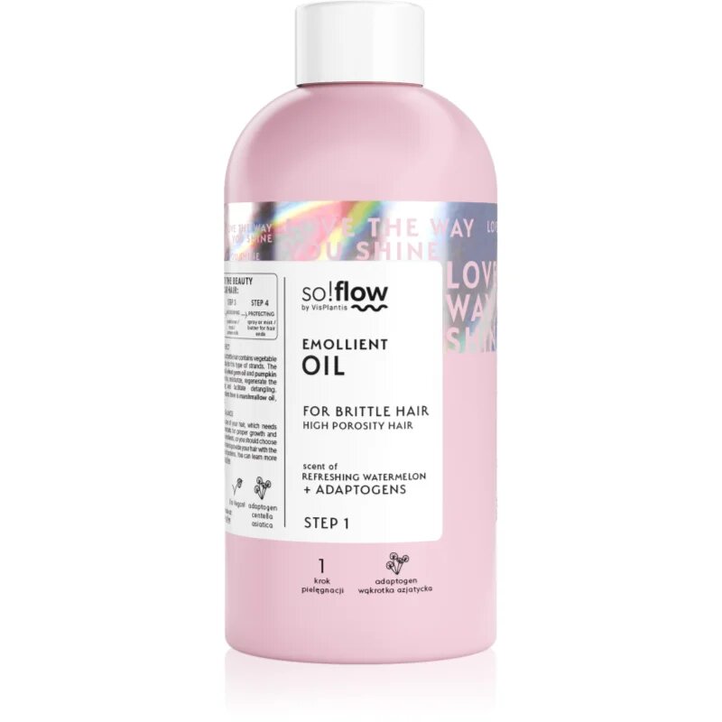 so!flow High Porosity Hair Emollient Oil hidratáló olaj a töredezett károsult hajra 150 ml