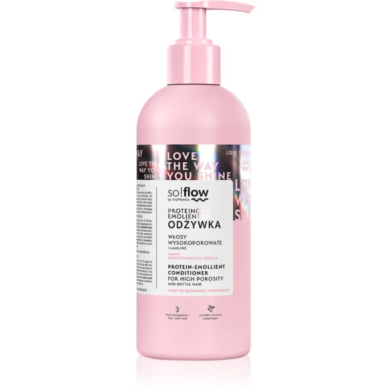 so!flow High Porosity Hair Protein-Emollient Conditioner erősítő kondicionáló a töredezett károsult hajra 400 ml