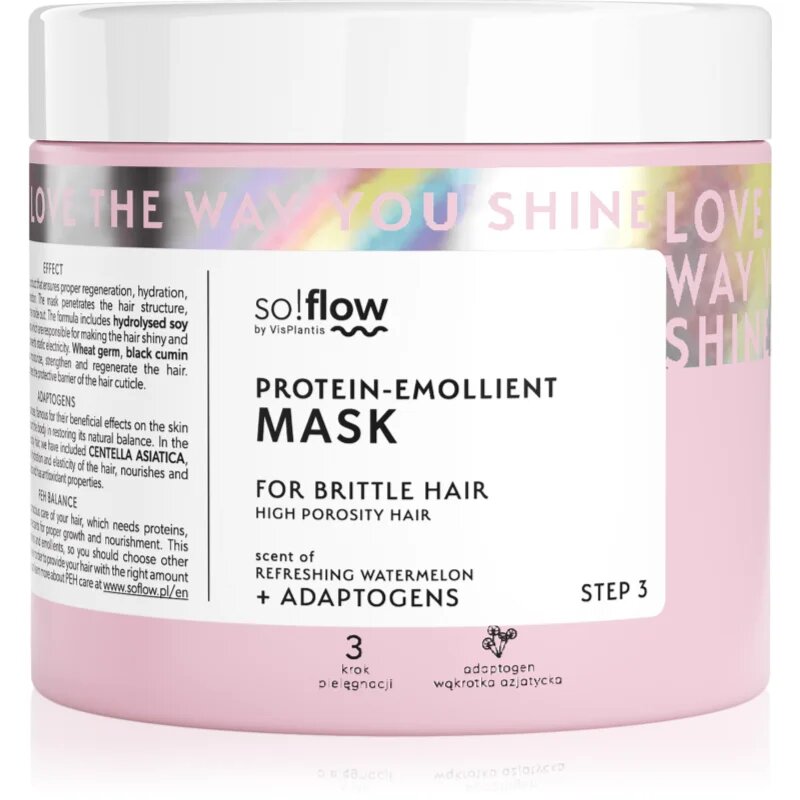 so!flow High Porosity Hair Protein-Emollient Mask erősítő maszk a töredezett károsult hajra 400 ml