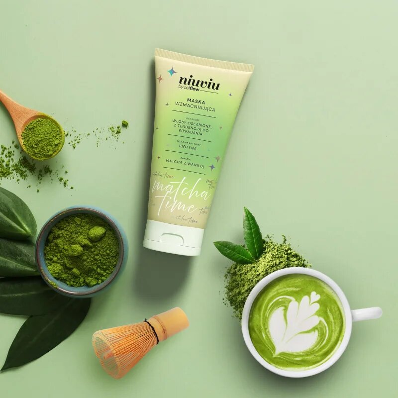 so!flow Matcha Time Strengthening Hair Mask intenzíven tápláló maszk a sérült töredezett hajra 200 ml