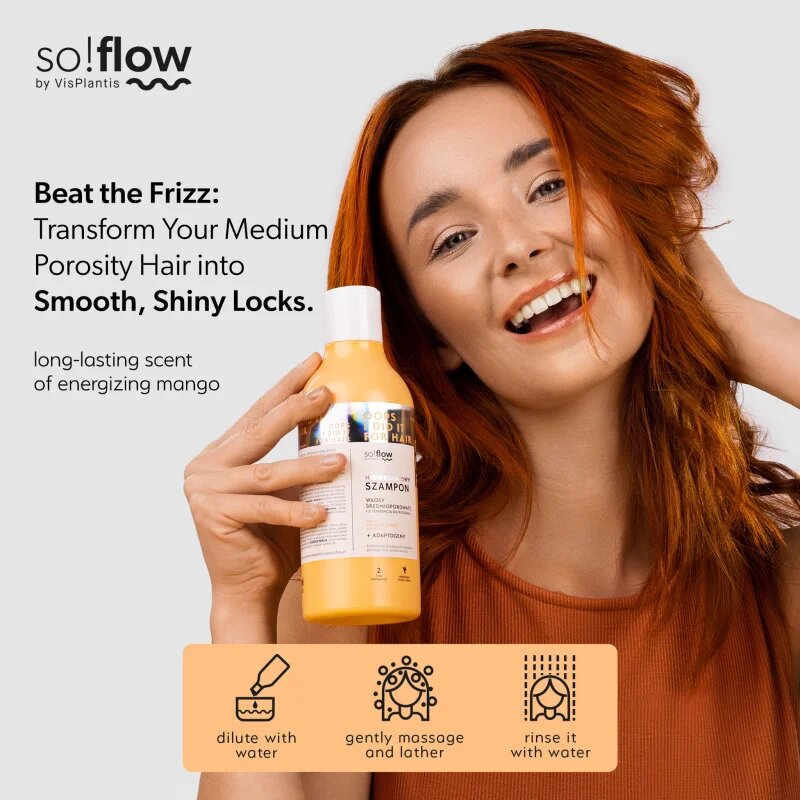 so!flow Medium Porosity Hair Humectant Shampoo kisimító sampon töredezés ellen 400 ml