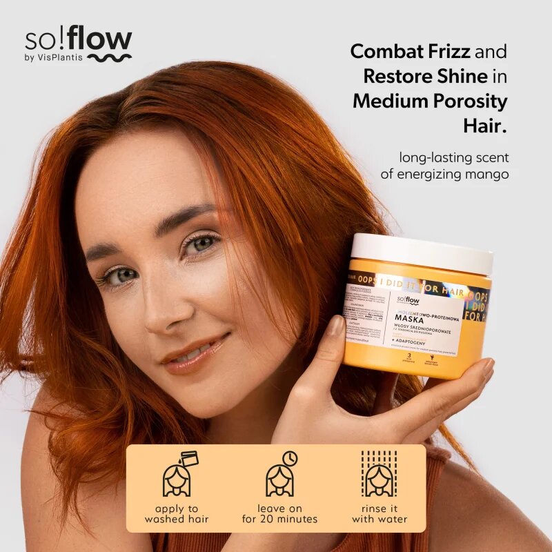 so!flow Medium Porosity Hair Protein-Emollient Mask haj maszk töredezés ellen 400 ml