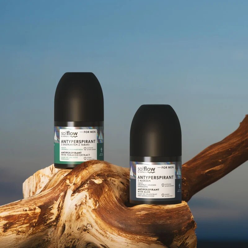 so!flow Men Antiperspirant golyós dezodor roll-on uraknak Aloe scent of Grapefruit and Sandalwood 50 ml