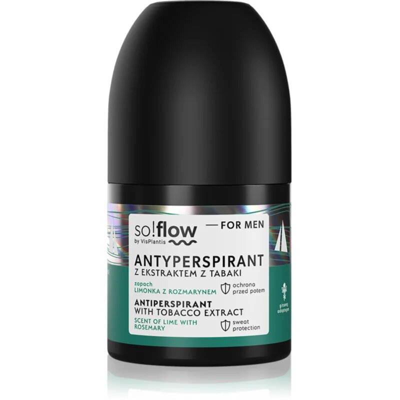 so!flow Men Antiperspirant golyós dezodor roll-on uraknak Tobacco extract scent of Lime with Rosemary 50 ml
