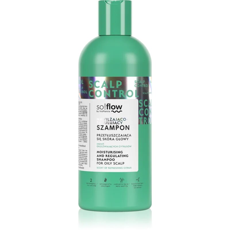 so!flow Oily Scalp Moisturizing and Regulating Shampoo hidratáló sampon zsíros fejbőrre 400 ml