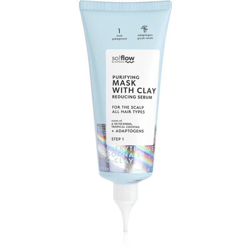 so!flow Purifying Mask Reducing Sebum mélyen tisztító maszk zsíros fejbőrre 100 ml