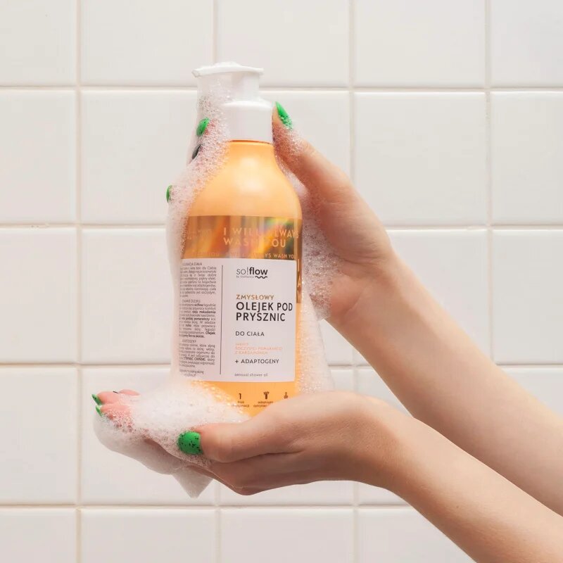 so!flow Sensual Shower Oil tusoló olaj száraz bőrre Orange with Cardamom 400 ml