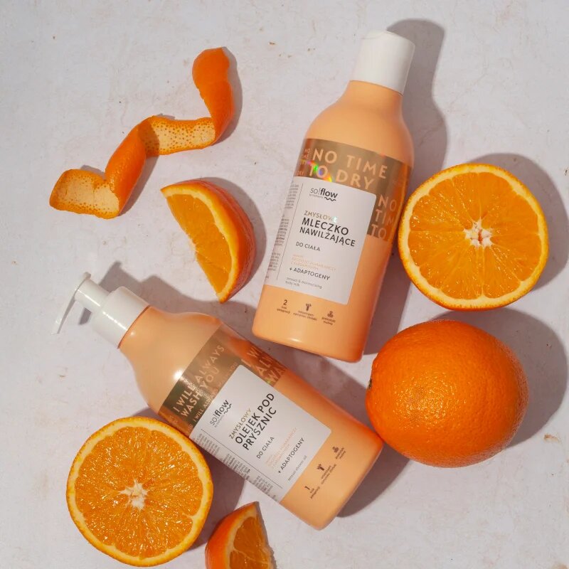 so!flow Sensual Shower Oil tusoló olaj száraz bőrre Orange with Cardamom 400 ml
