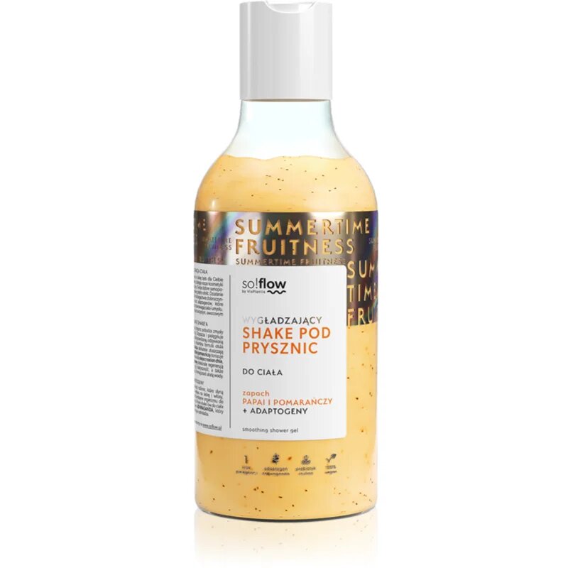 so!flow Smoothing Shower Shake tusfürdő gél minden bőrtípusra Papaya & Orange 400 ml