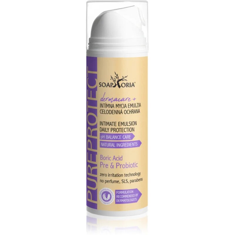 Soaphoria Dermacare+ Pureprotect emulzió intim higiénára 150 ml