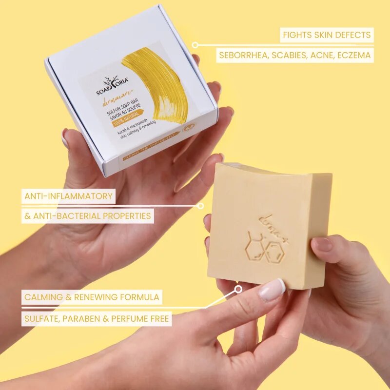 Soaphoria Dermacare+ Sulphur kén szappan mélytisztításhoz 125 g