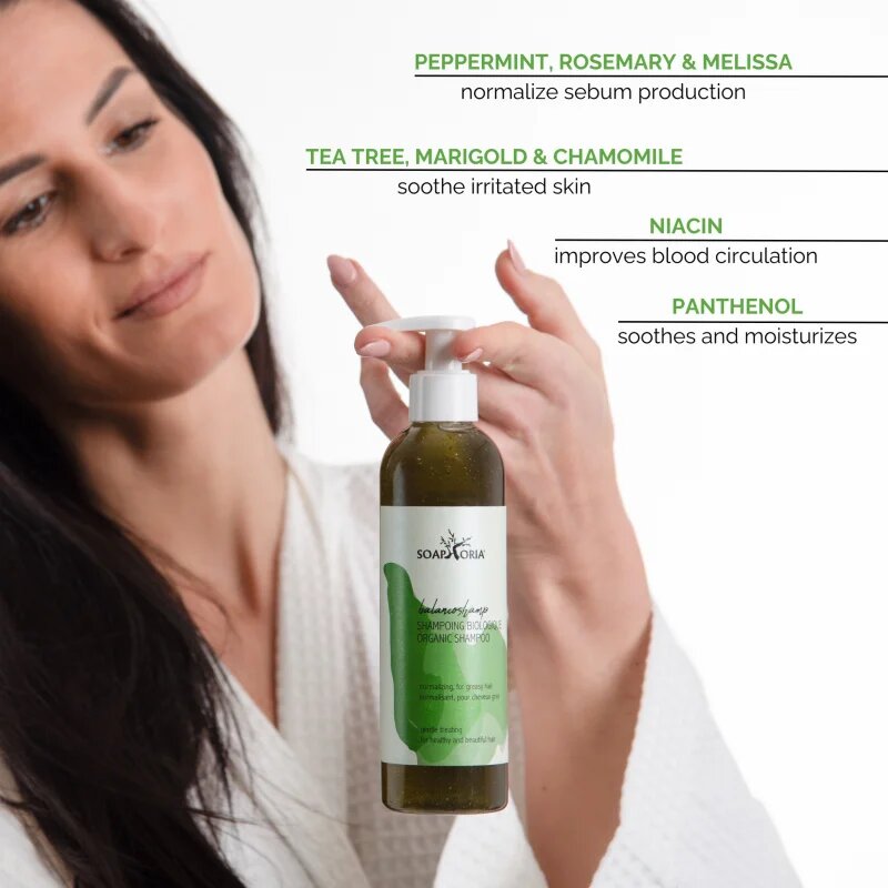 Soaphoria Hair Care Organic Shampoo folyékony organikus sampon zsíros hajra 250 ml
